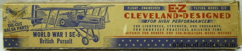 Cleveland SE-5 British Pursuit - 22 Inch Wingspan Flying Model, EZ-9 plastic model kit